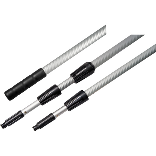 M2 Professional WS-TP30-3 3-Piece Extension Handle, Aluminum, Telescopic, Threaded Taper Tip, 1" Diameter, 360" Length