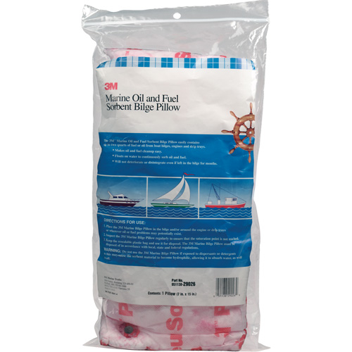 3M 29026 Tampon de fond de cale pour huiles et carburants nautiques, Huile seulement, 15" lo x 7" la, 12,1 gal absorption/pqt