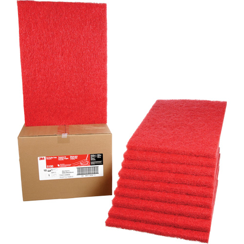 3M F-5100-RED-20X14 Tampon de nettoyage pour tapis, 14" x 20", Lustrage/Nettoyage, Rouge