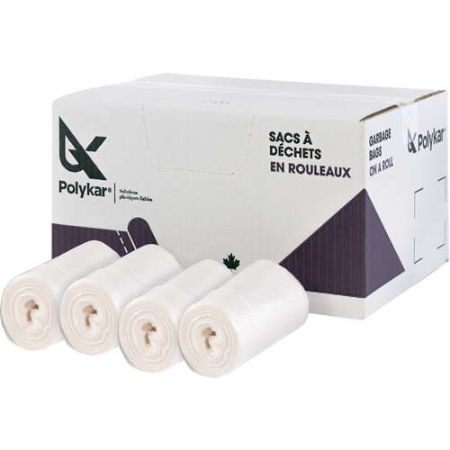 Polykar HD2224CM Sacs &agrave; d&eacute;chets de haute densit&eacute;, Utilitaire, 24" la x 22" lo, 8 microns, Givr&eacute;, Capacit&eacute; 26 L (7 Gal.)