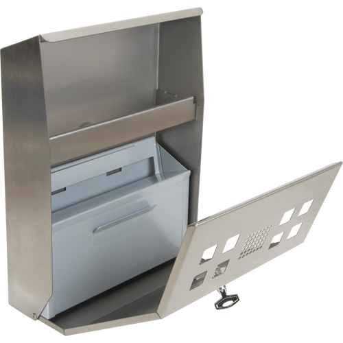 Produits de sécurité Zenith JN619 Cendrier, Montage mural, Acier inoxydable, Capacit&eacute; 1.6 Litres, Hauteur 13-4/5"