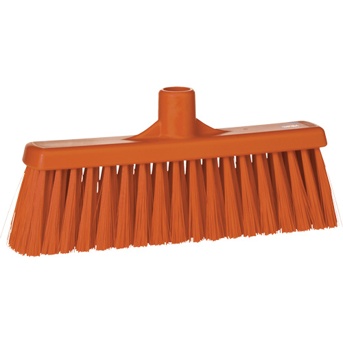 Vikan 31667 Upright Broom Head, Medium Bristles, 12", Polyester, Orange