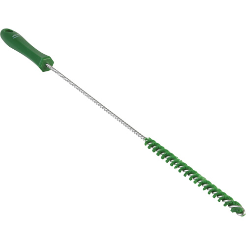 Vikan 53752 0.375" Valve Brush, Stiff Bristles, 20" Long, Green