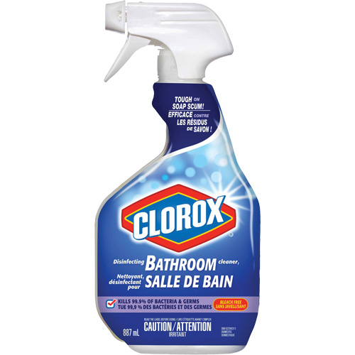 Clorox 55500010059 Nettoyant d&eacute;sinfectant pour salle de bain, 887 ml, Bouteille &agrave; g&acirc;chette