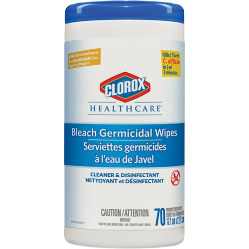 CLOROX Healthcare® Disinfecting Bleach Wipes, 70 Count JO247 ( 01308