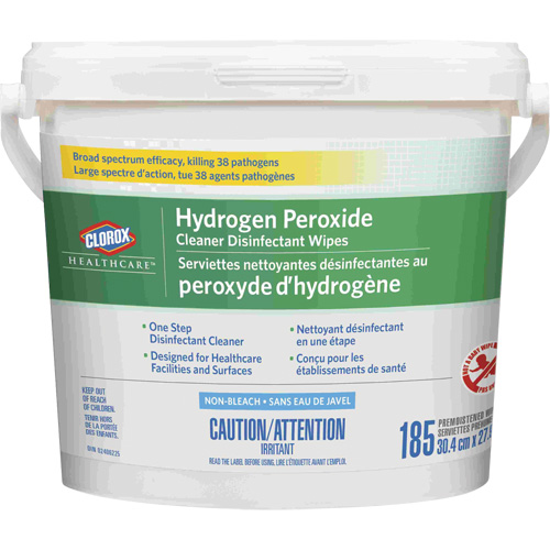 Clorox 55500014583 Healthcare&reg; Hydrogen Peroxide Cleaner Disinfecting Wipes, 185 Count
