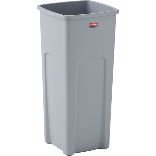 Rubbermaid FG356988GRAY Untouchable&reg; Square Container, Plastic, 23 US gal.