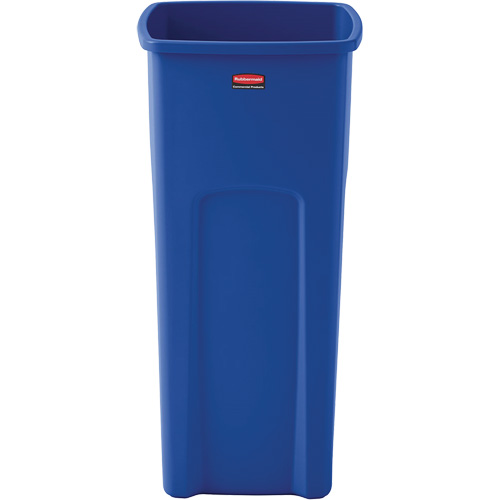 Rubbermaid FG356973BLUE Untouchable&reg; Square Recycling Container, Bulk, Plastic, 23 US gal.