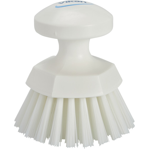 Vikan 38855 Round Hand Brush, Stiff Bristles, 5" Long, White