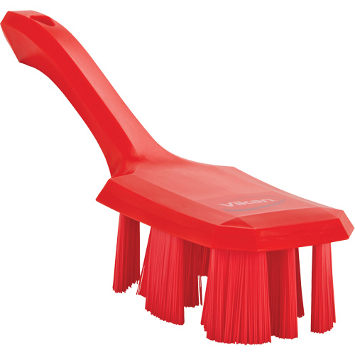 Vikan 41794 Short Handle UST Brush, Stiff Bristles, 10" Long, Red