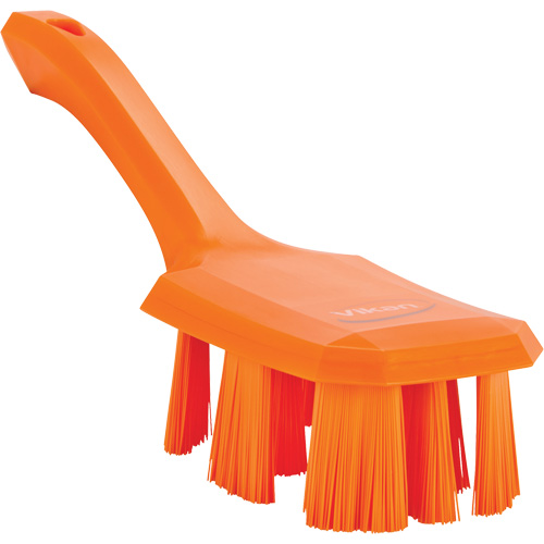 Vikan 41797 Short Handle UST Brush, Stiff Bristles, 10" Long, Orange