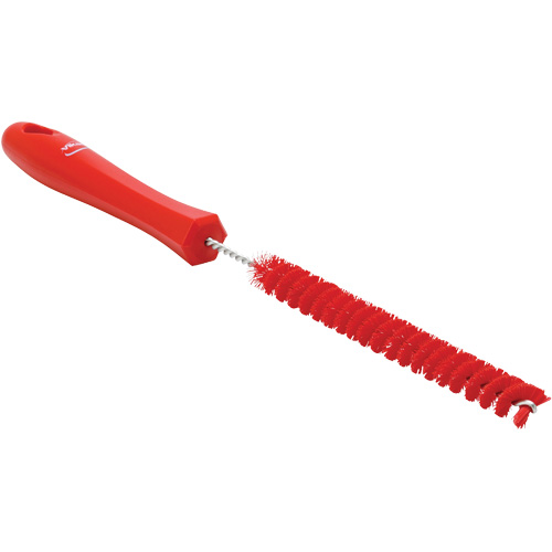 Vikan 53604 0.6" Drain Cleaning Brush, Stiff Bristles, 12-1/5" Long, Red