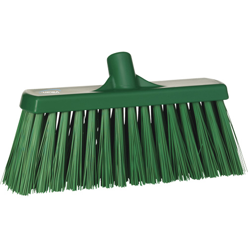 Vikan 29152 Heavy-Duty Push Broom, Stiff Bristles, 13", Polyester, Green