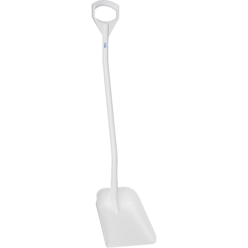 Vikan 56115 Ergonomic Small Blade Shovel, 50" Length, Plastic, White