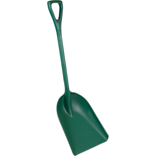 Vikan 6982MD2 One-Piece Metal Detectable Shovel, 13-3/4" x 17" Blade, 42-1/2" Length, Plastic, Green