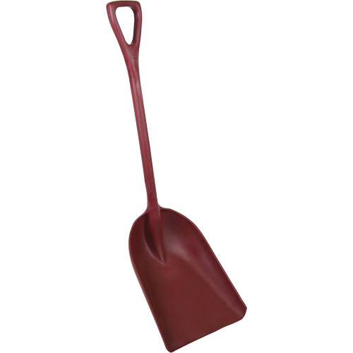 Vikan 6982MD4 Pelle monobloc perceptible par d&eacute;tecteur de m&eacute;tal, Lame 13-3/4" x 17", Longueur de 42-1/2", Plastique, Rouge