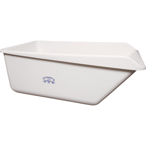 Vikan 69055 Angled Dump Tub with Drain, Plastic, White