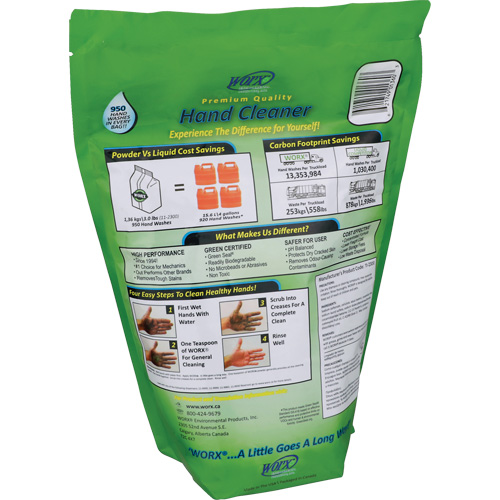 Worx 11-2300 Biodegradable Hand Cleaner, Powder, 3 lbs., Refill, Scented