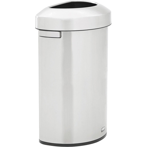 Rubbermaid 2147582 Conteneur de d&eacute;chets demi-rond avec esth&eacute;tique raffin&eacute;e, Acier inoxydable, 21 gal. US