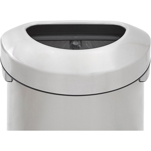 Rubbermaid 2147582 Conteneur de d&eacute;chets demi-rond avec esth&eacute;tique raffin&eacute;e, Acier inoxydable, 21 gal. US