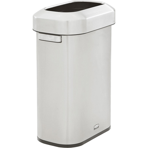 Rubbermaid 2147581 Conteneur &agrave; d&eacute;chets &eacute;troit avec esth&eacute;tique raffin&eacute;e, Acier inoxydable, 15 gal. US