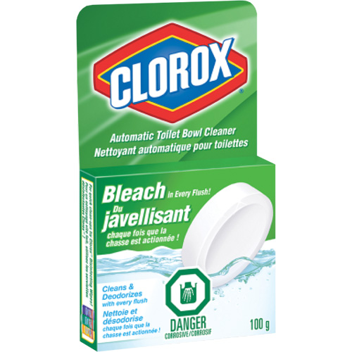 Clorox 55500010066 Nettoyant automatique &agrave; l'eau de Javel pour toilettes, 100 g, Tampon