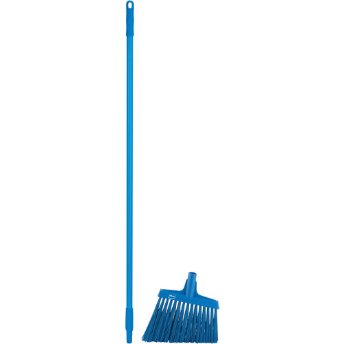 Vikan JP269 Angle Broom Head with Handle, X-Coarse Bristles, 12", Polyester, Blue