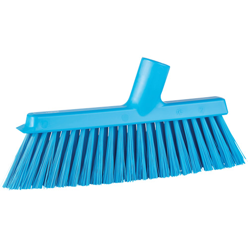 Vikan 31033 Dustpan Broom with Angled Thread, Medium Bristles, 10", Polyester, Blue