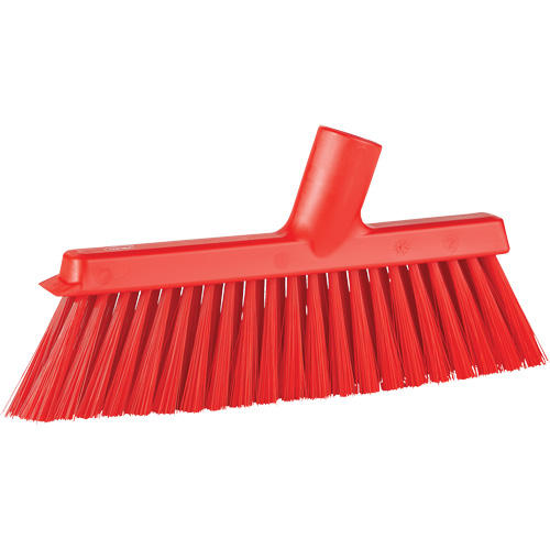 Vikan 31034 Dustpan Broom with Angled Thread, Medium Bristles, 10", Polyester, Red