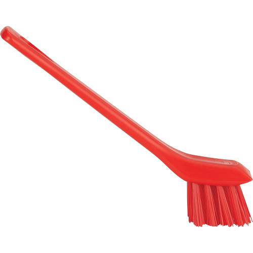 Vikan 39514 Brush with Scraping Edge, Stiff Bristles, 6" Long, Red
