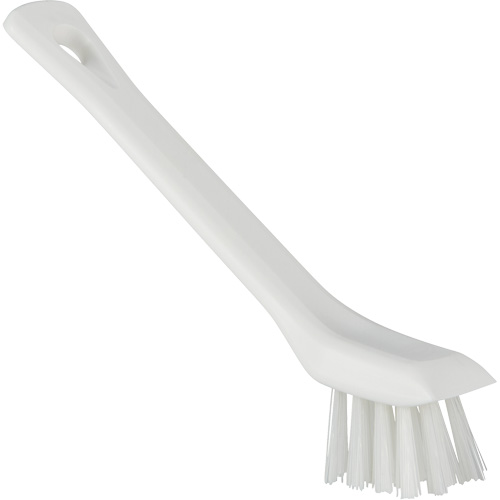 Vikan 39515 Brush with Scraping Edge, Stiff Bristles, 6" Long, White