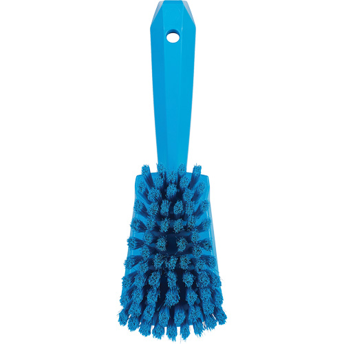 Vikan 41983 Short-Handled Washing Brush, Soft Bristles, 10-1/2" Long, Blue