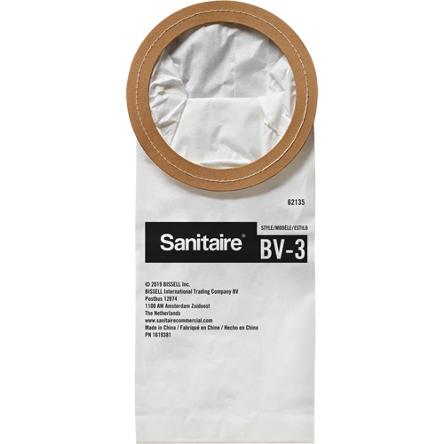 Sanitaire 62135 Sac en papier de qualit&eacute; sup&eacute;rieure BV-3 pour aspirateur dorsal