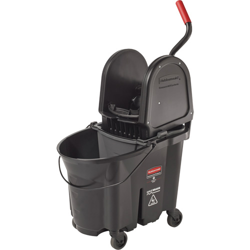 Rubbermaid 1863898 Seau et essoreuse Wavebrake, Pression vers le bas, 8,75 gal. US (35 pintes), Noir