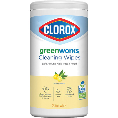 Clorox 55500558728 GreenWorks Cleaning Wipes, 75 Wipes