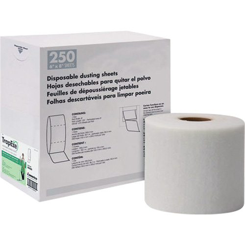 Americo 582508 Feuilles &agrave; &eacute;pousseter jetables en rouleau unique TrapEze, Polyester, Blanc