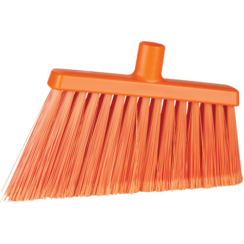 Vikan 29167 Angle Head Broom, Stiff/Split Bristles, 11-2/5", Polyester/Polypropylene/PVC/Synthetic, Orange