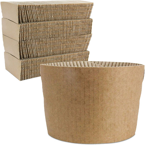Globe 6086 Kraft Coffee Cup Sleeves, Paper, 12 oz. - 20 oz., Brown