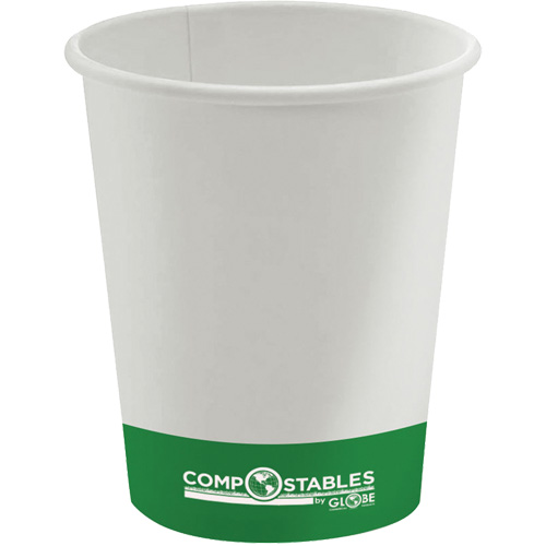 Globe 6053 Single Wall Hot/Cold Compostable Paper Cups, 10 oz., Multi-Colour