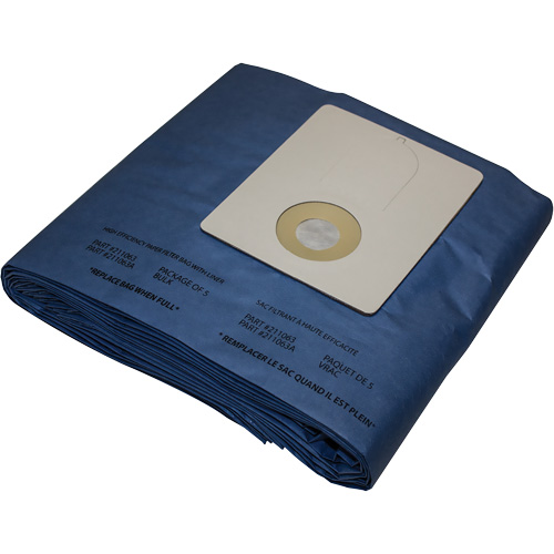 Tiger-Vac 211063 Sacs filtrants jetables pour aspirateur, Sac, Pour 12 - 15 gal. US