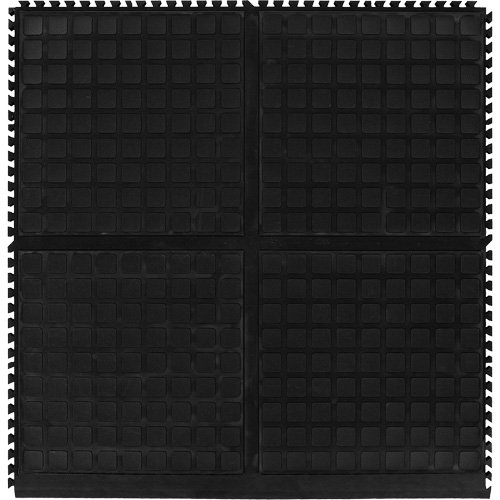 M+A Matting 447202100 Hog Heaven&reg; Modular Tile - Side, Corrugated, 3' x 3-1/3' x 3/4", Black, Nitrile