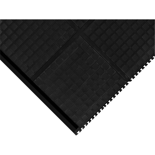 M+A Matting 447203100 Hog Heaven&reg; Modular Tile 18"  - Corner, Corrugated, 3-1/3' x 3-1/3' x 3/4", Black, Nitrile