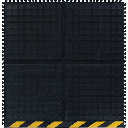 M+A Matting 447204100 Hog Heaven&reg; Modular Tile - Side, Corrugated, 3' x 3-1/3' x 3/4", Black/Yellow, Nitrile