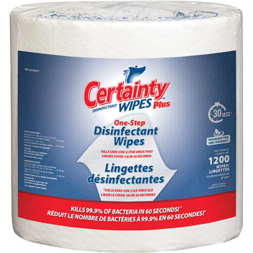 Certainty 91200 Lingettes d&eacute;sinfectantes, 8" x 6", 1200 lingettes