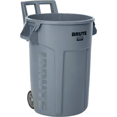 Poubelle Rubbermaid BRUTE 76 L Ventilée - Jaune, Résistante Aux UV, Base Renforcée, Poignées Intégrées