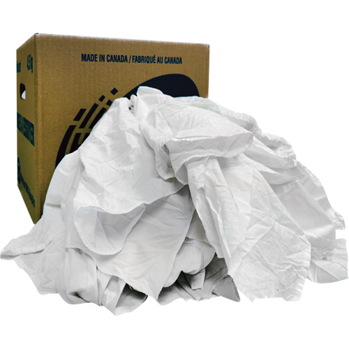 Rotex RD462-C10-SCAN Recycled Wiping Rags, Cotton, White, 10 lbs.