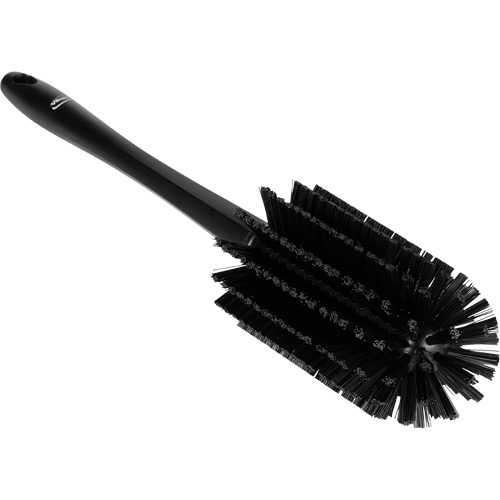 Vikan 5382809 Medium Brush with Handle, Stiff Bristles, 17" Long, Black