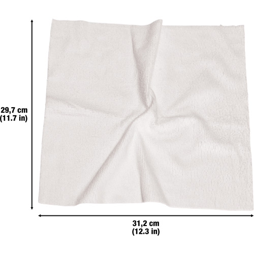 Produits d’entretien RMP JQ197 Chiffons lavables pour le nettoyage, Microfibre, Blanc