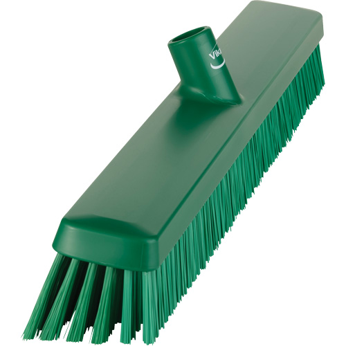 Vikan 31952 Heavy-Duty Push Broom, Fine/Stiff Bristles, 24", Green
