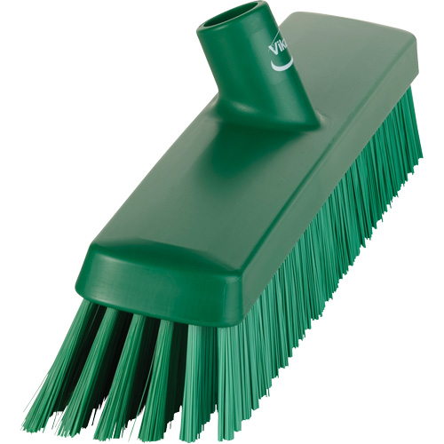 Vikan 31752 Push Broom Head, Fine/Stiff Bristles, 16-1/2", Polyester/Polypropylene, Green